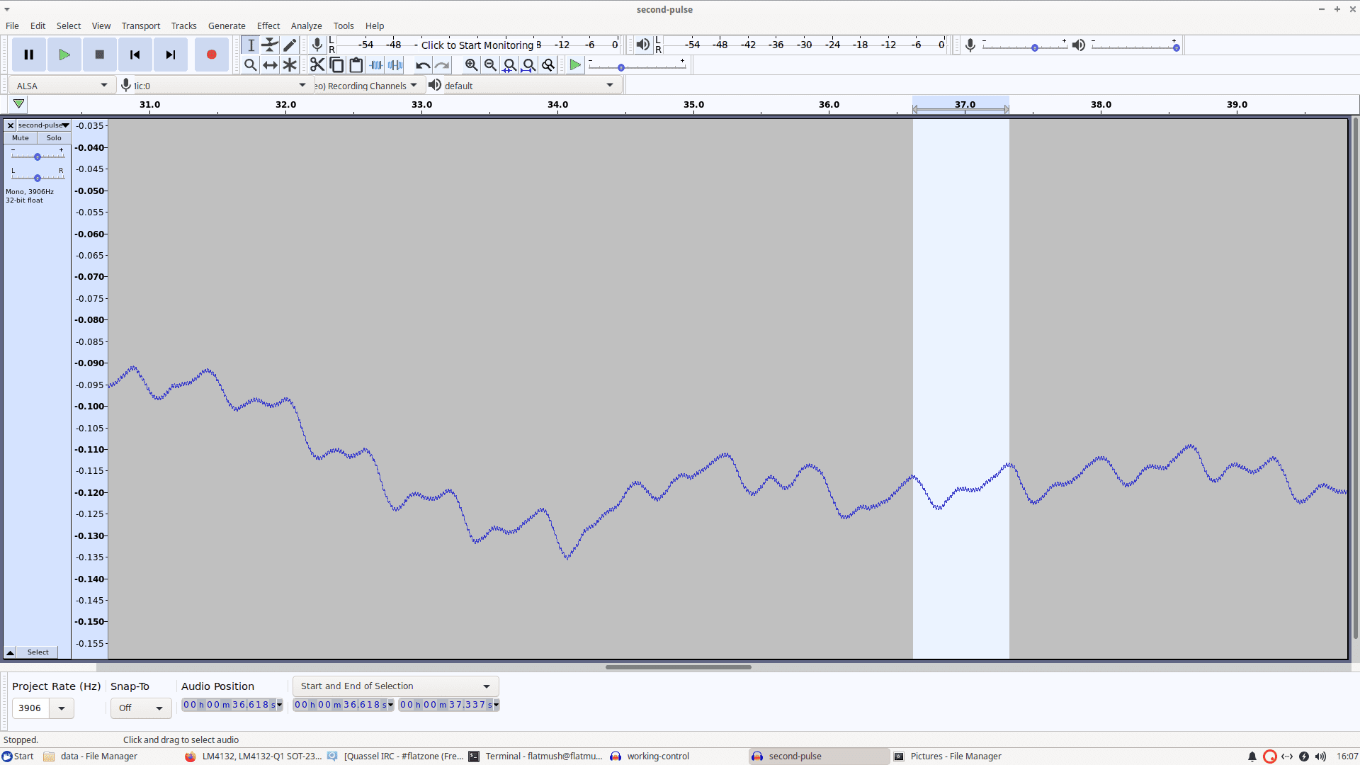 Bloodlight Audacity readings