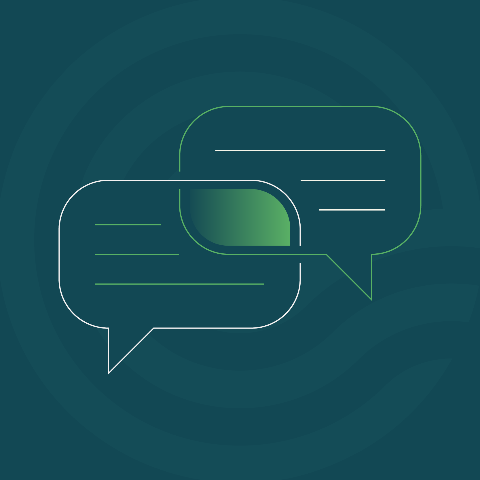 A line drawing of a speech bubble