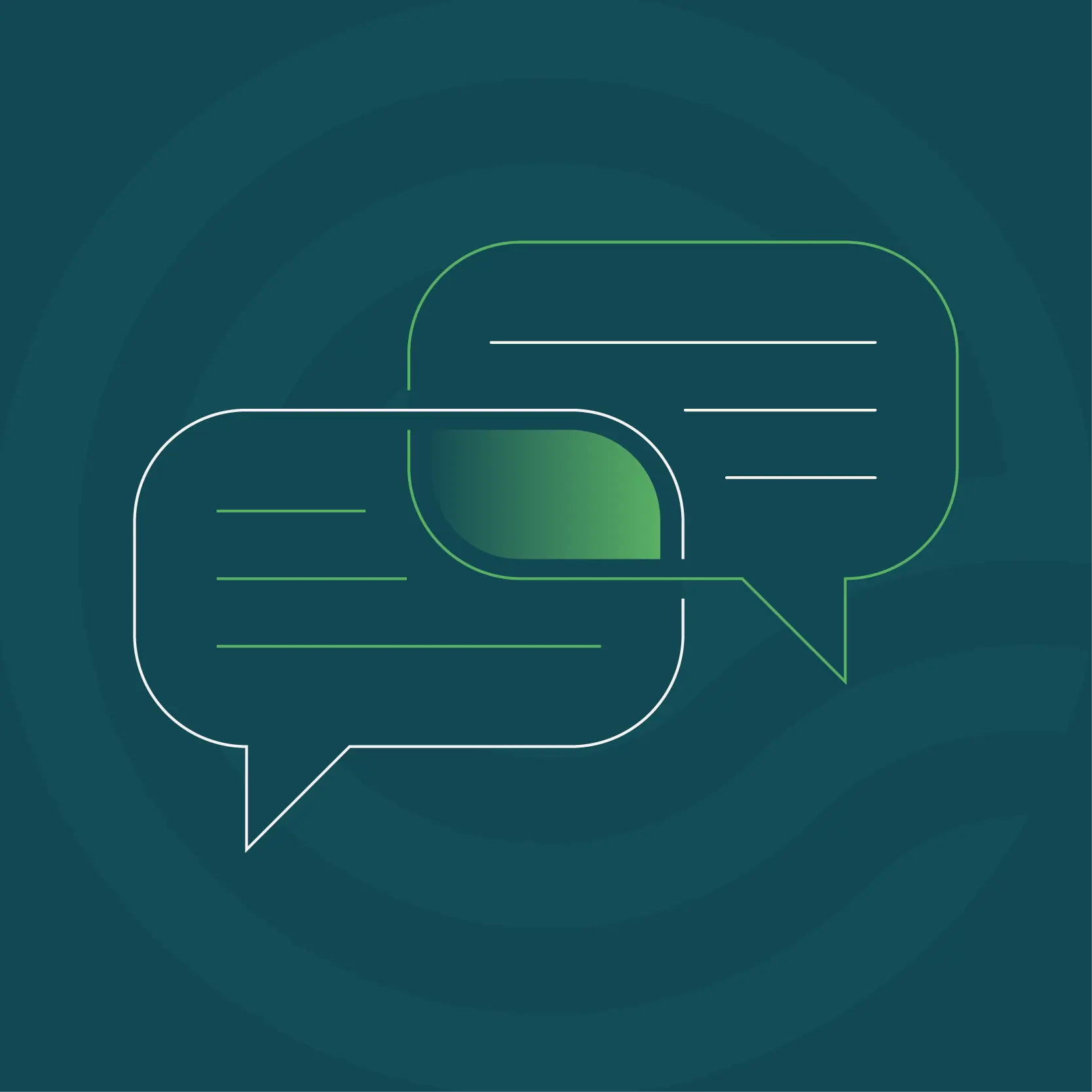 A line drawing of a speech bubble