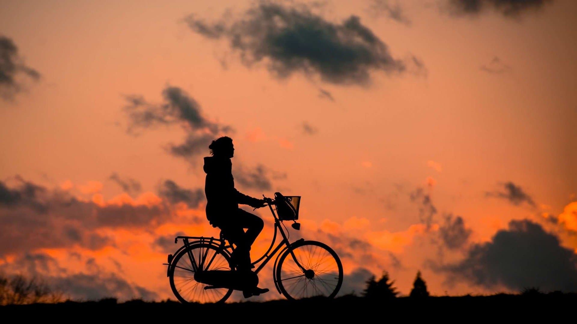 Cycling silhouette image
