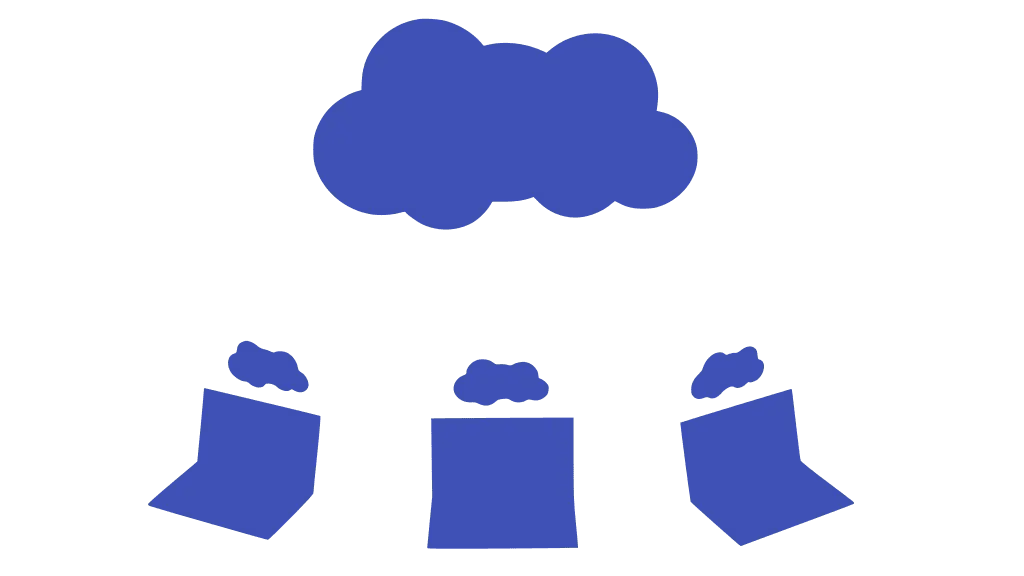 Cloud and laptops